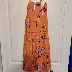 Staccato Floral Peach Midi Dress